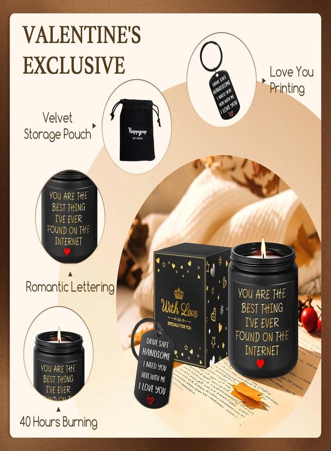 Happy Pop Gifts for Boyfriend - Romantic Valentine Gifts for Him Husband, Anniversary Candles for Men, Christmas Drive Safe Keychain - Image 2